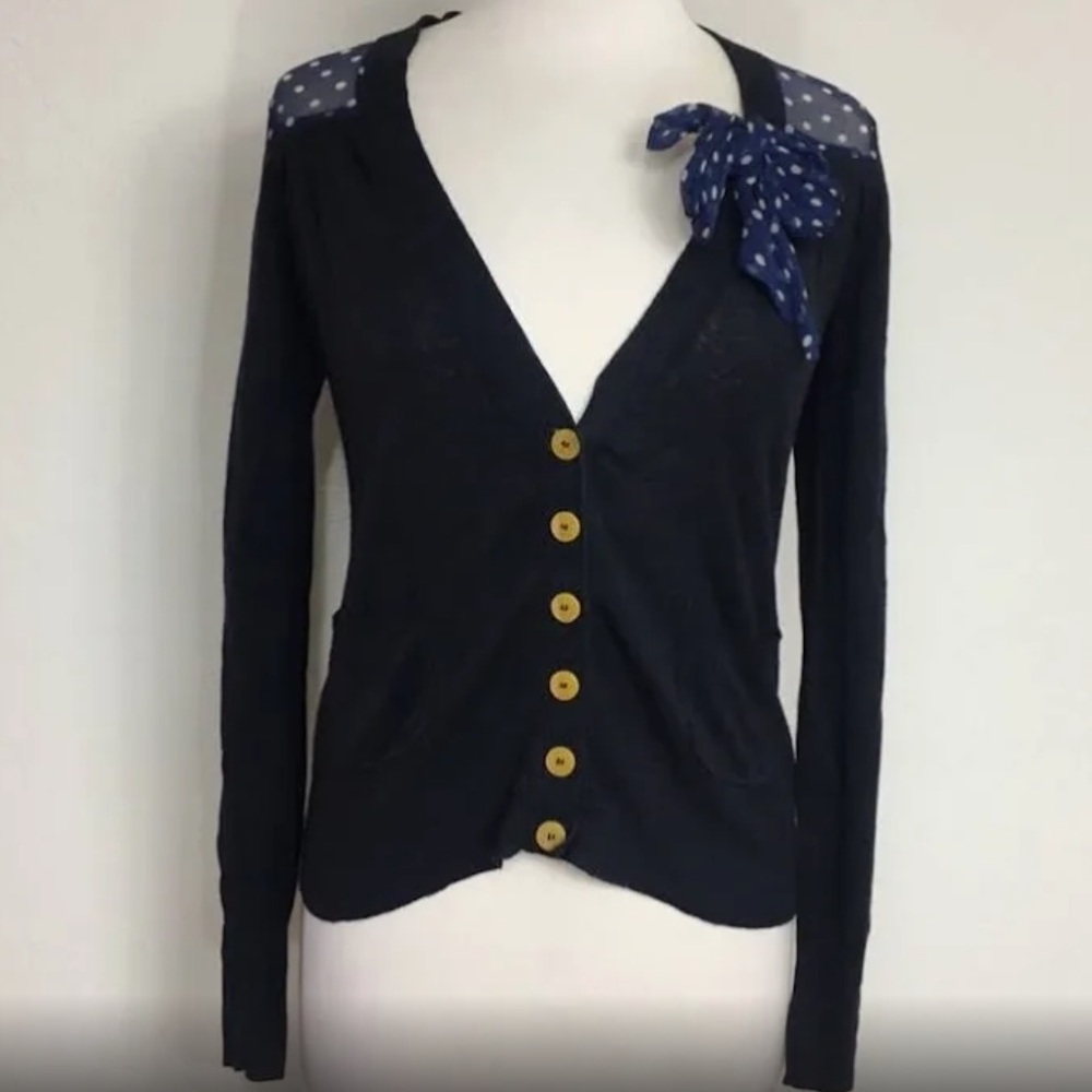 Navy Anthropologie cardigan